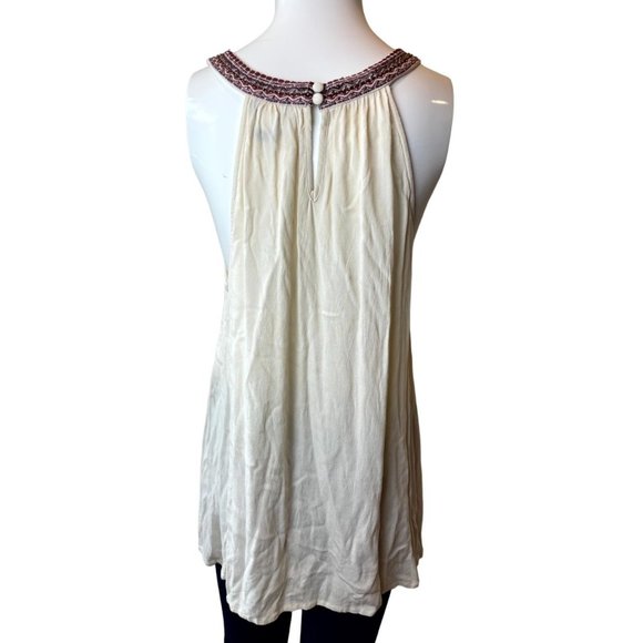 Torrid Women’s Crepe Tank Top Beaded Halter Neck Back Kay Hole Ivory Size 0 - Picture 3 of 7